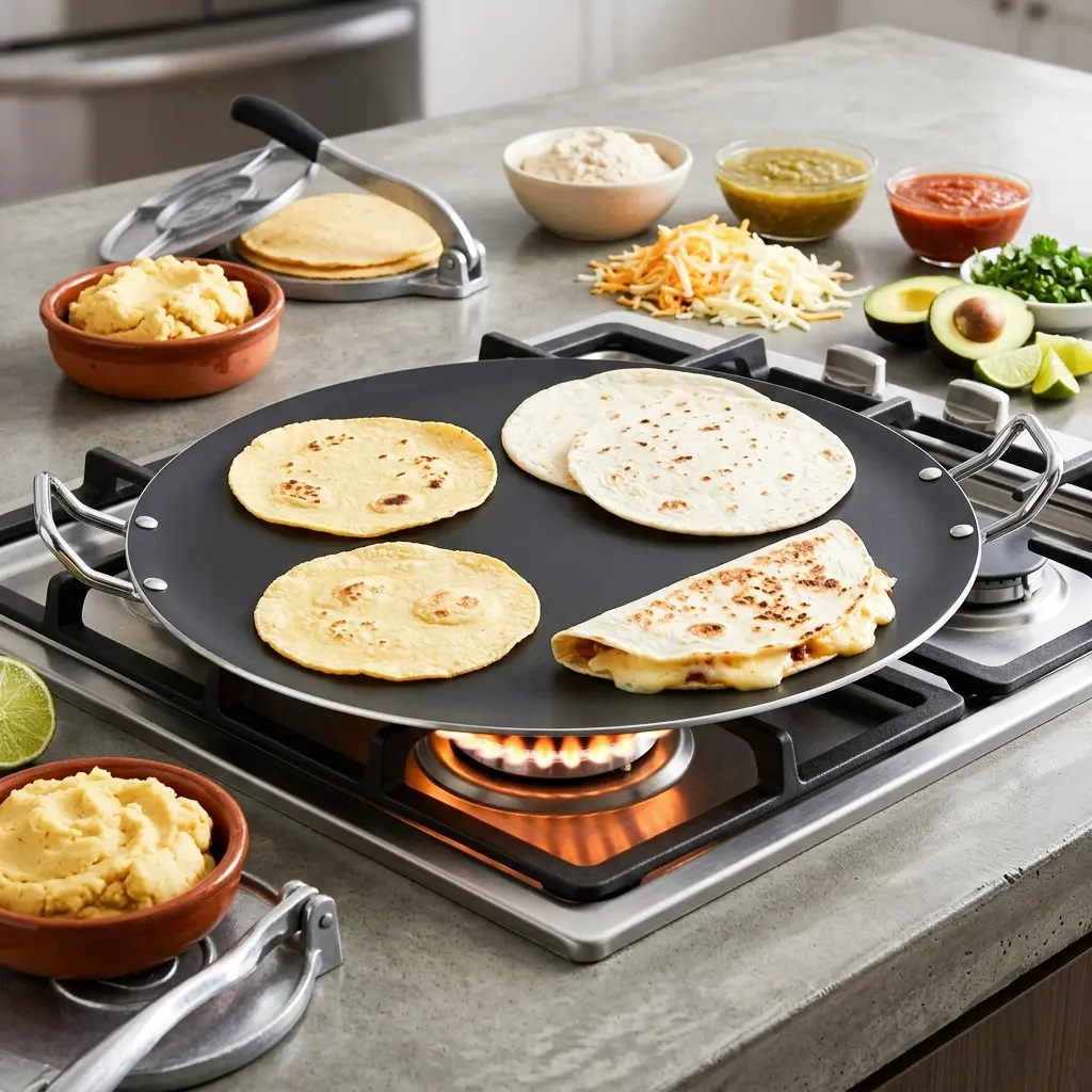 Kitchen King Comal / Tawa Jumbo 18" Premium Nonstick Cookware Heavy Duty Easy Clean
