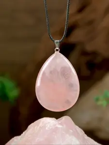Natural Rose Quartz Healing Stone Pendant Necklace, Elegant Healing Crystal Necklace for Women, Perfect Gift for Love and Harmony, Jewel Necklace