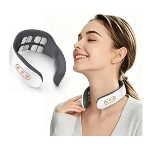 Intelligent Neck Massager, 8-Head EMS Cervical Massager with 9 Speed Levels, USB Rechargeable Electric Neck Massager for Pain Relief, Portable Deep Tissue Neck Massage Device with Automatic Adjustable Arms for Home Office Travel