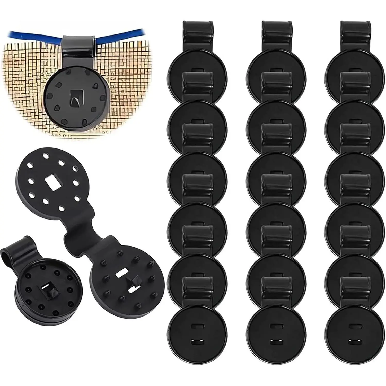 100 Pack Shade Cloth Clips, Sun Shade Net Clip, Fabric Clips, Round Plastic Heavy Duty Lock Grip for Anti Bird Netting, Gardening & Windproof Awning Clamp
