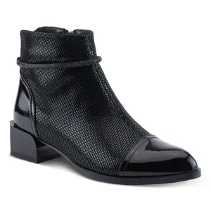 Azura by Spring Step Patent Leather Cap-Toe Boots - Shelbi