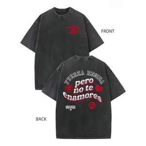 Fuerza Regida “Pero No Te Enamores” Vintage T-Shirt Eye Graphic Tee – 230G Washed Cotton Streetwear – Casual Outfit, Couple Matching Gift