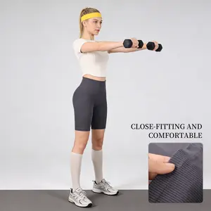 Women's 10-Inch High-Waisted Butter Soft Skin-Friendly Split Sporty Sports Shorts for Biking, Running