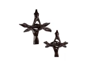 Wish Well Brown Wooden Tripod Stand, 4" & 6" Hand-Carved, Ideal for Abalone Shells, Decorative Bowls, Crystal Balls, Sphere, and Geodes