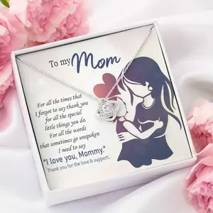 To My Mom Necklace, Thank You From Son, Necklace for Mom Love Knot, Mother's Day Gift for Mom From Son