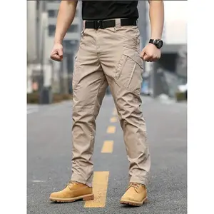 ZYNE Men's Tactical Pants Sports Style, Non-Stretch Solid Cargo Trousers with Pockets Hiking and Casual Weekend, Four Season Wear, Regular Adult Pants