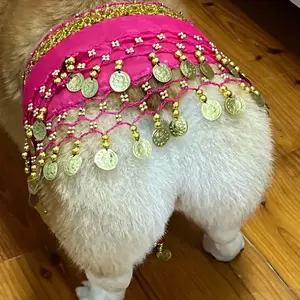 Funny Dog Corgi Belly Dance Butt Chain Sparkle Waist Belt, Hot Dog Sexy Shake Hip Swing Butt Dance Decoration, Fun Pet Accessory