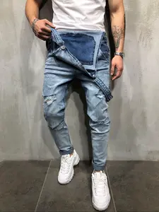 Men's Plain  Button Denim Overalls, Casual Comfy Pocket Overalls for Daily Wear, Men's Overalls for All Seasons, Denim Clothing