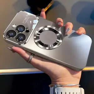 Magnetic Full Coverage Phone Case with Lens Film, Anti-Fingerprint, Scratch-Resistant, Shockproof, Compatible with iPhone 17 Pro Max/16 Pro/15-12