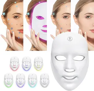 LED Face Mask, Photon Therapy Mask, Wireless LED Mask with 7 Colors, Skin Rejuvenation Face Mask Anti-Aging, Fading, Reducing Pimples