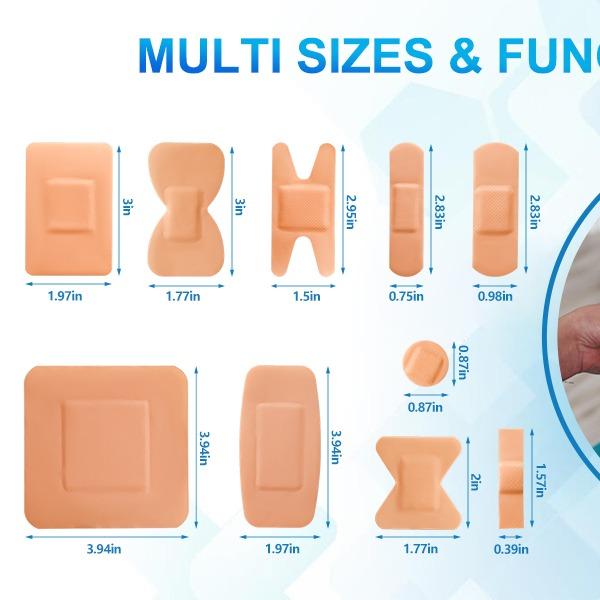 80&160 - Pack PE Flexible Adhesive Bandages, All - in - One Waterproof and Superbly Breathable Bandages with Cushioned Pad for Wound Care, Variety Pack with Finger & Knuckle Bandages