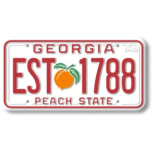 Georgia State License Plate Magnet by Classic Magnets, 1.9" x 3.8"