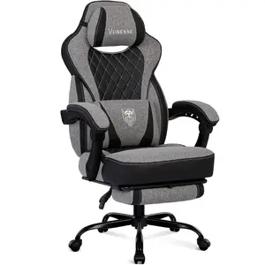 Vonesse Gaming Chair, Reclining Fabric Gaming Chairs for Adults 250LBS, Office Chair with Pocket Spring Cushion, Computer Chair with Footrest and Massage Lumbar Support  3011