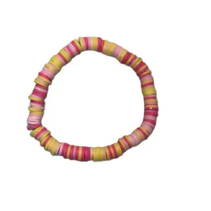 Clay Bead Bracelet - Multi-Colored Bead Design with Various Colors and Soft Material