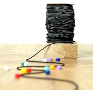 Luxury  Craft, 2mm Elastic Cord for Bracelets Necklaces, 72+ Yds Black Elastic String Stretchy Cord for  Making Beading - Round Stretch String for Sewing Crafting