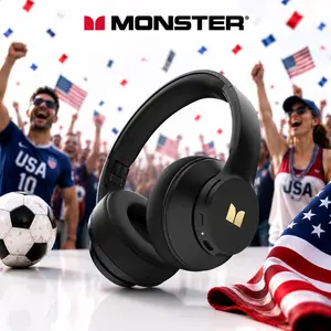 Monster Mission 100 Over-Ear Wireless Bluetooth Headphones – Deep Bass Stereo Sound, Clear Voice & Noise Cancelling Mic, Bluetooth 6.0 Foldable Headset with 160H Playtime, Comfortable Over-Ear Design for Travel, Work, PC- SummerWins - DealsForYouDays