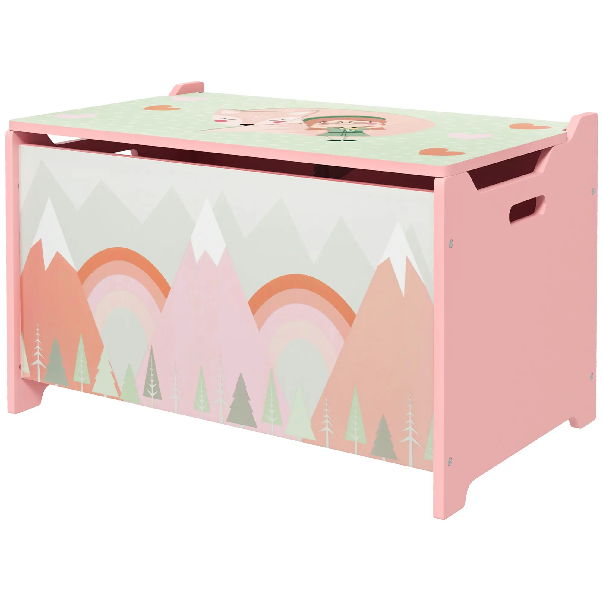 Pink Storage Chest with Lid - Elegant Indoor Furniture Organizer for Girls' Bedrooms, Stuffed Animal & Blanket Storage at Bed Ft, Secret Treasure Keeper