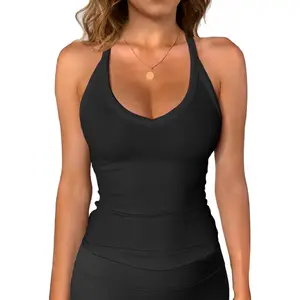 Workout Tops for Women Racerback Basic Tank Summer 2026 Camisole V Neck Slim Fit Ribbed Sleeveless