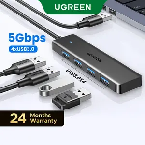 UGREEN 5Gbps USB 3.0 Hub, 4 Ports USB A/USB C Splitter, Ultra-Slim Design, Compatible with PS5, Xbox, Mouse, TikTokShopBacktoSchoolKeyboard, Flash Drive, TikTokShopSpringGlowUp,Greenish