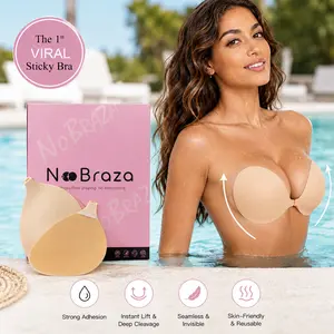 Invisible Strapless Sticky Bra for Women – Strong Hold Silicone Push Up Lift, Backless & Seamless Support for Dresses, Weddings & Night Out