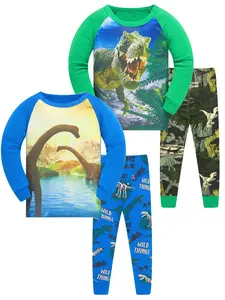 Boys Pajamas Kids Sleepwear for Kids 2-12 Years Dinosaur Space Pattern Casual Costume