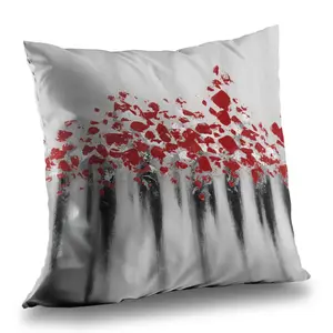 Begin Home Decor C1PT1414RX2N3K 14 x 14 in. Little Peas Red - Contemporary Red Poly Twill Throw Pillow