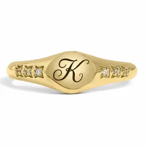 Steel Bonds - Tarnish resistant Engravable CZ Round Singet Ring. Suitable for everyday wear!