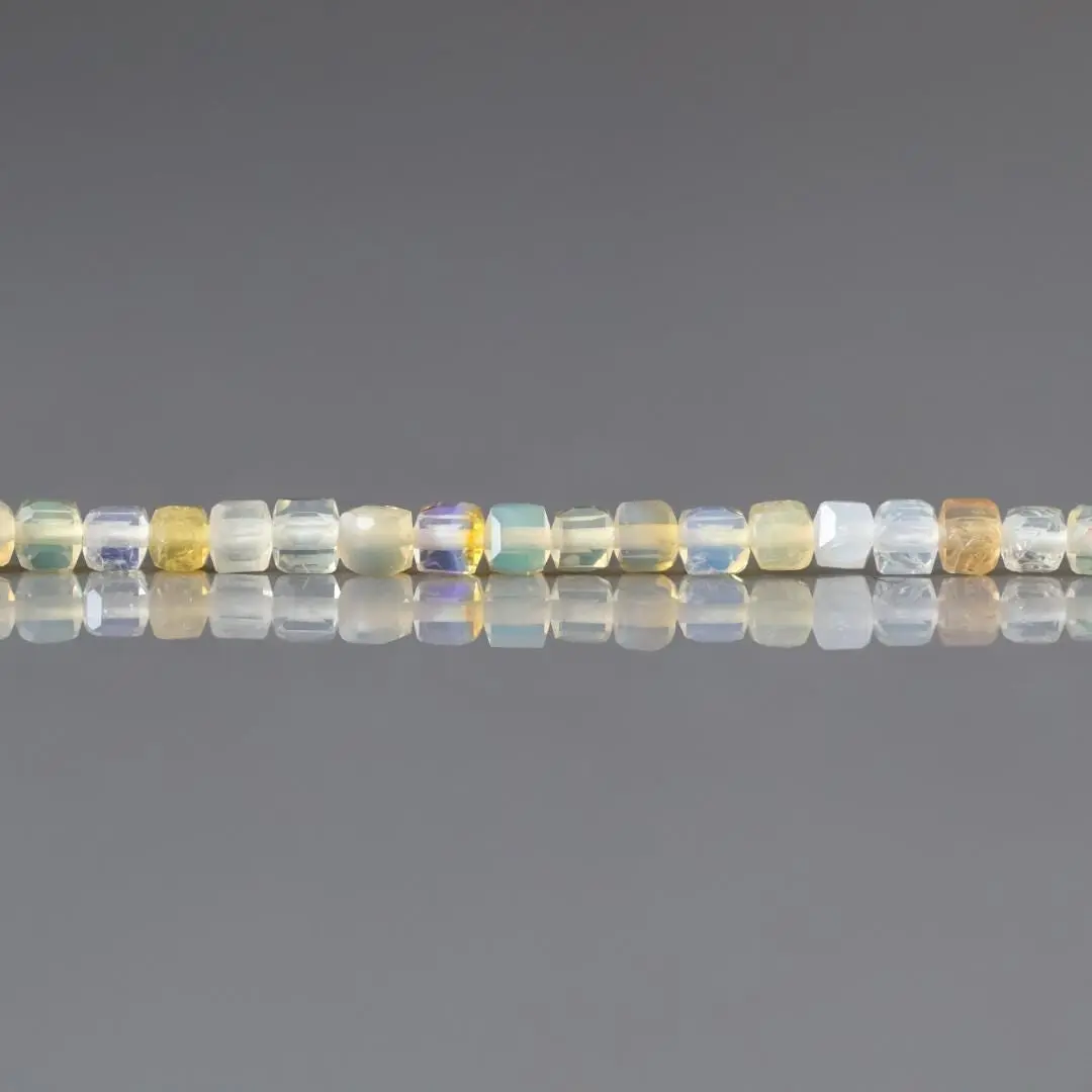 2mm Yellow Opal Beads Cube 15" Opal Genuine Gemstone Beads Natural Opal for Jewelry Making Beading Craft Gift Beads October birthstone