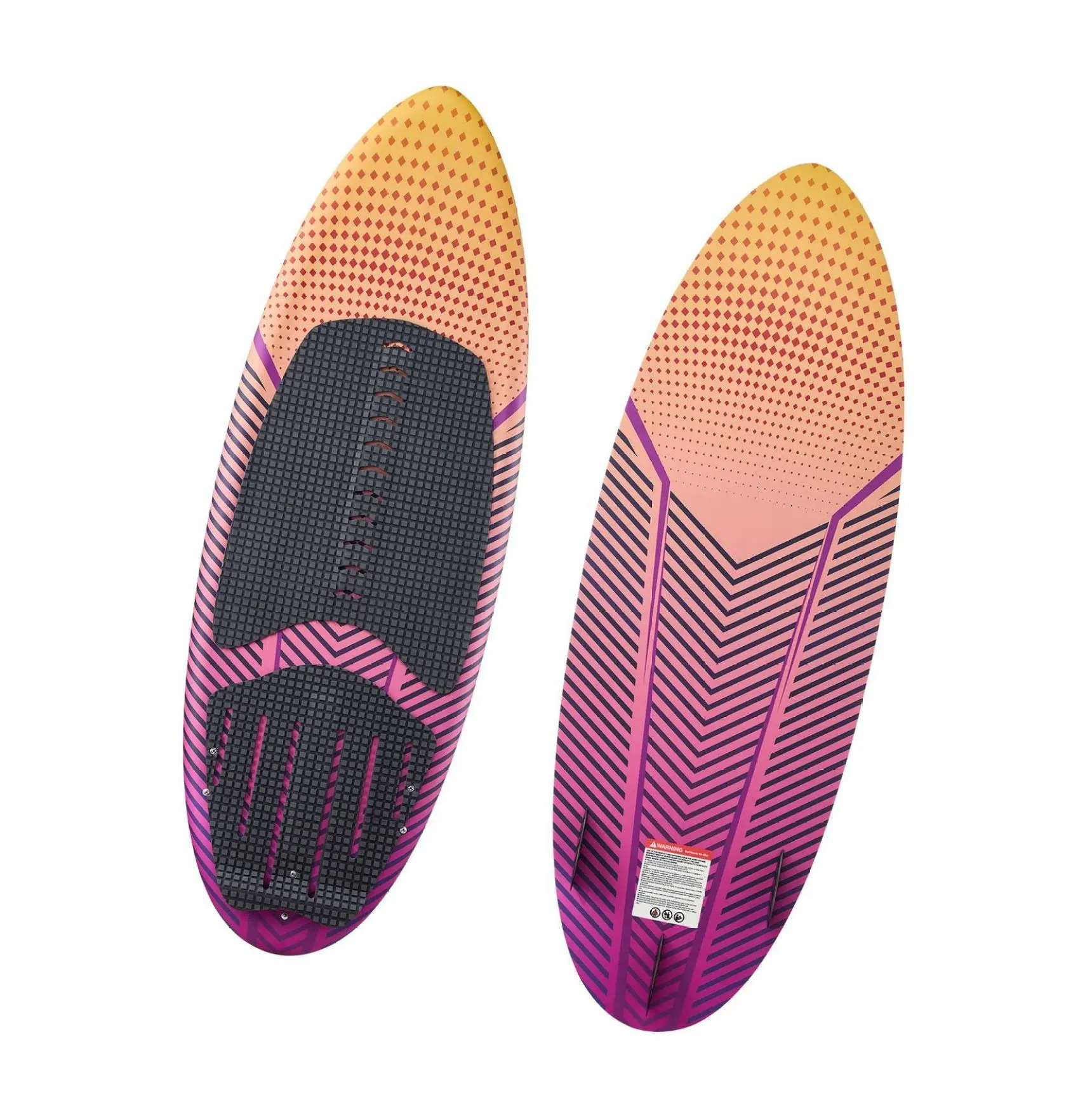 63 Inch Wakesurf Board, Adult Wake Surfing Board with Fins & Pad, EPS Foam Core, UV-Resistant Wakesurfing Boards for Beginners Up to 250 lbs Default