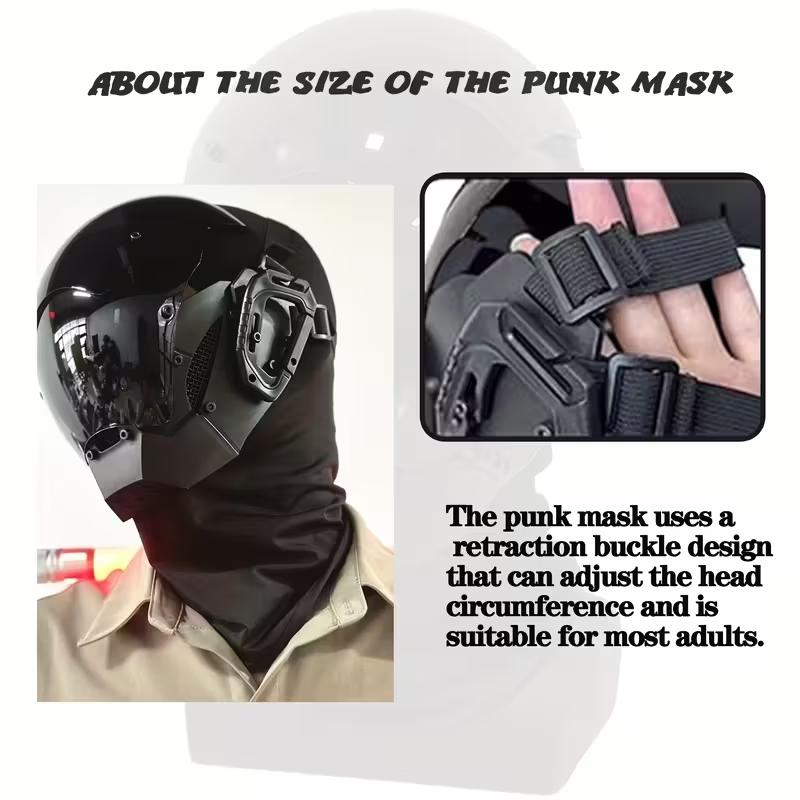 Cyberpunk Future Style Mask with Reflective Eyewear, Lightweight Durable Design for Halloween Cosplay Stage Performance Sci-Fi Gift