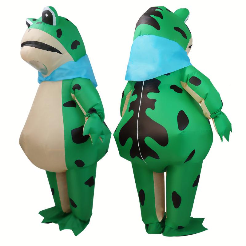 Adorable Funny Trendy Frog Design Inflatable Suit, Full Body Inflatable Cartoon Doll Outfit, Halloween Christmas LARP Party Supplies Photography Props, Stage Performance Accessories, Perfect Gift