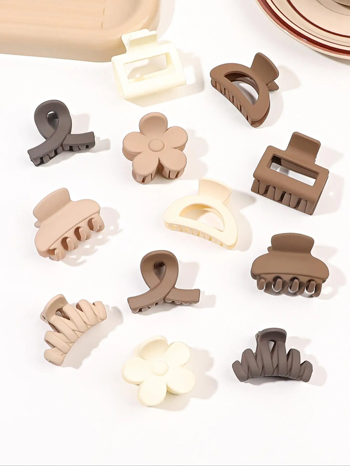 Women's Minimalist Cute Flower Hair Claw Clips, 12pcs/set Casual Trendy Hair Claws, Hair Accessories for Girls, Summer Fashionable Hair Accessories f