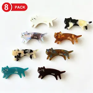 Kawaii Cat Hair Claw Clip - Adorable Minimalist Hairpin for Side Bangs,Y2K Aesthetic Hair Accessories for Women & Girls,Cute Gift Idea for Cat Lovers