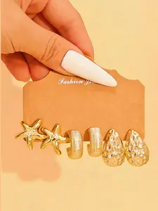 Fashion Earrings Set, Ccb Earrings Large Set, Shell Earrings, Conch Earrings, Ocean Set, C-Shaped Earrings, Teardrop Earrings