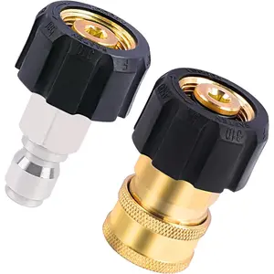Washer Adapter Set, M22 14mm to 3/8 inch Quick Connect and Disconnect Fitting, 4500PSI  Washer Hose/ Thread Kit