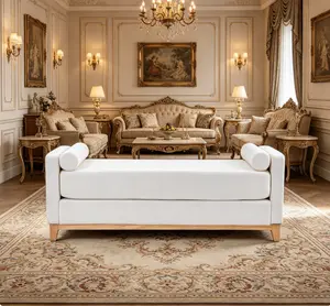 66.34 Inch Beige Sherpa Fleece Bench, Multi-functional Ottoman Daybed with Solid Wood Legs & 2 Bolster Pillows, Chic Home Furnishing for Bed End Bedroom Living Room Entryway