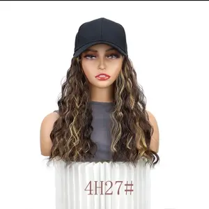Baseball cap .Hair full Head wig for women with high temperature wire, featuring wigs accessories multicolor