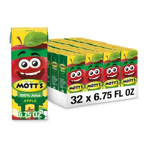 100% Original Apple Juice, 6.75 Fl Oz Boxes, 32 Count (4 Packs Of 8), 2 Servi...