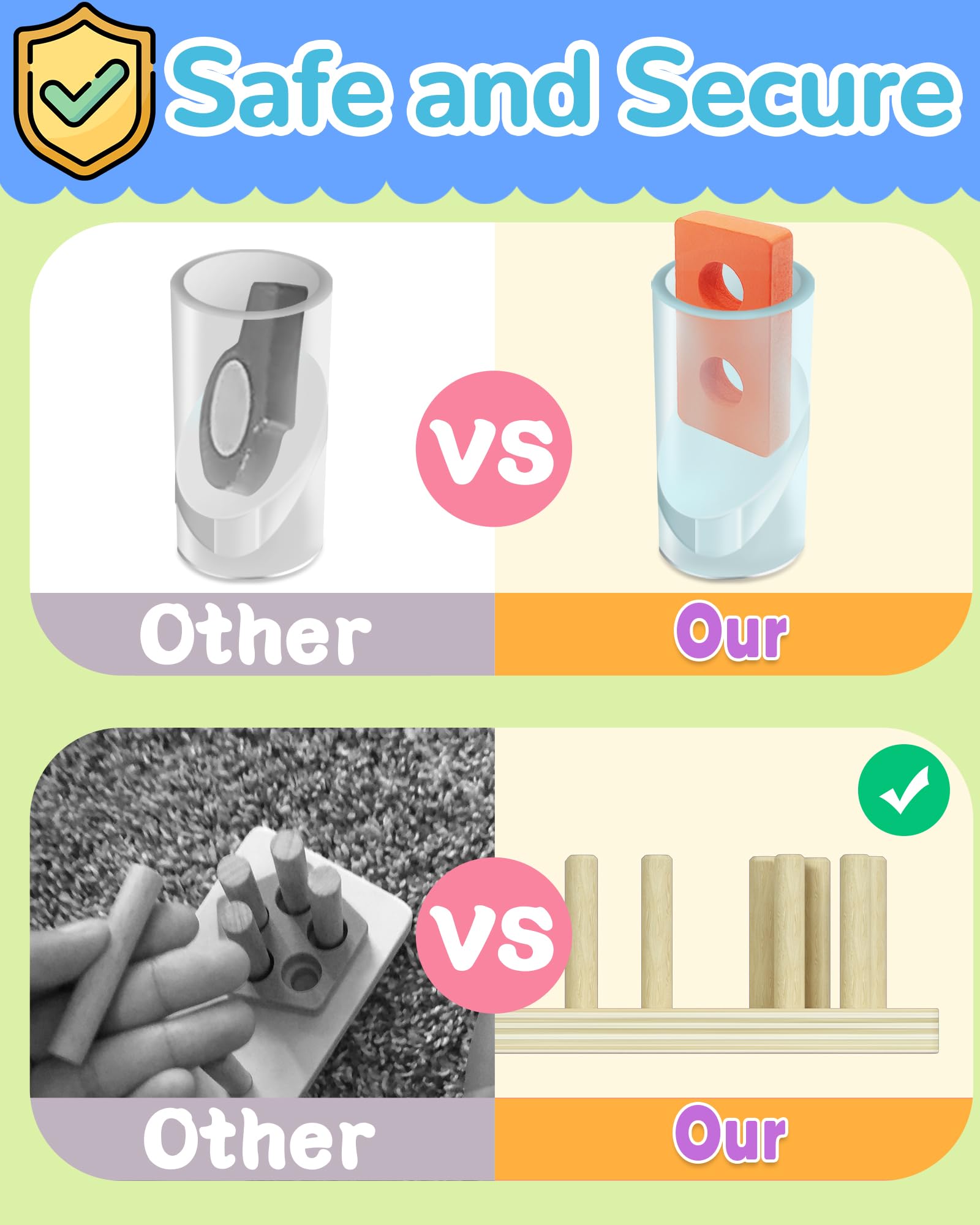 Montessori Toys for Year Old Boy Girl, Toys for Ages 3-5 Toddlers Kids Baby, 3 Year Old Birthday Gifts, Wooden Learning Puzzles Easter Basket Stuffers Toys for Toddlers 3-5