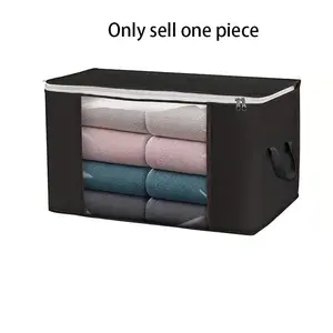 Home Clothes Storage Bag Non-Woven Fabric, Wardrobe Cotton Quilt Storage Bag, Transparent Dustproof Moisture-Proof Large Size