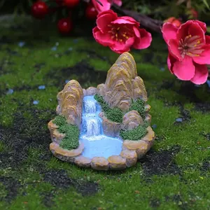 Realistic Waterfall Rockery Decoration, Miniature Garden Stone Landscape, Moss Aquarium Decor, Sand Table Model, 1pc