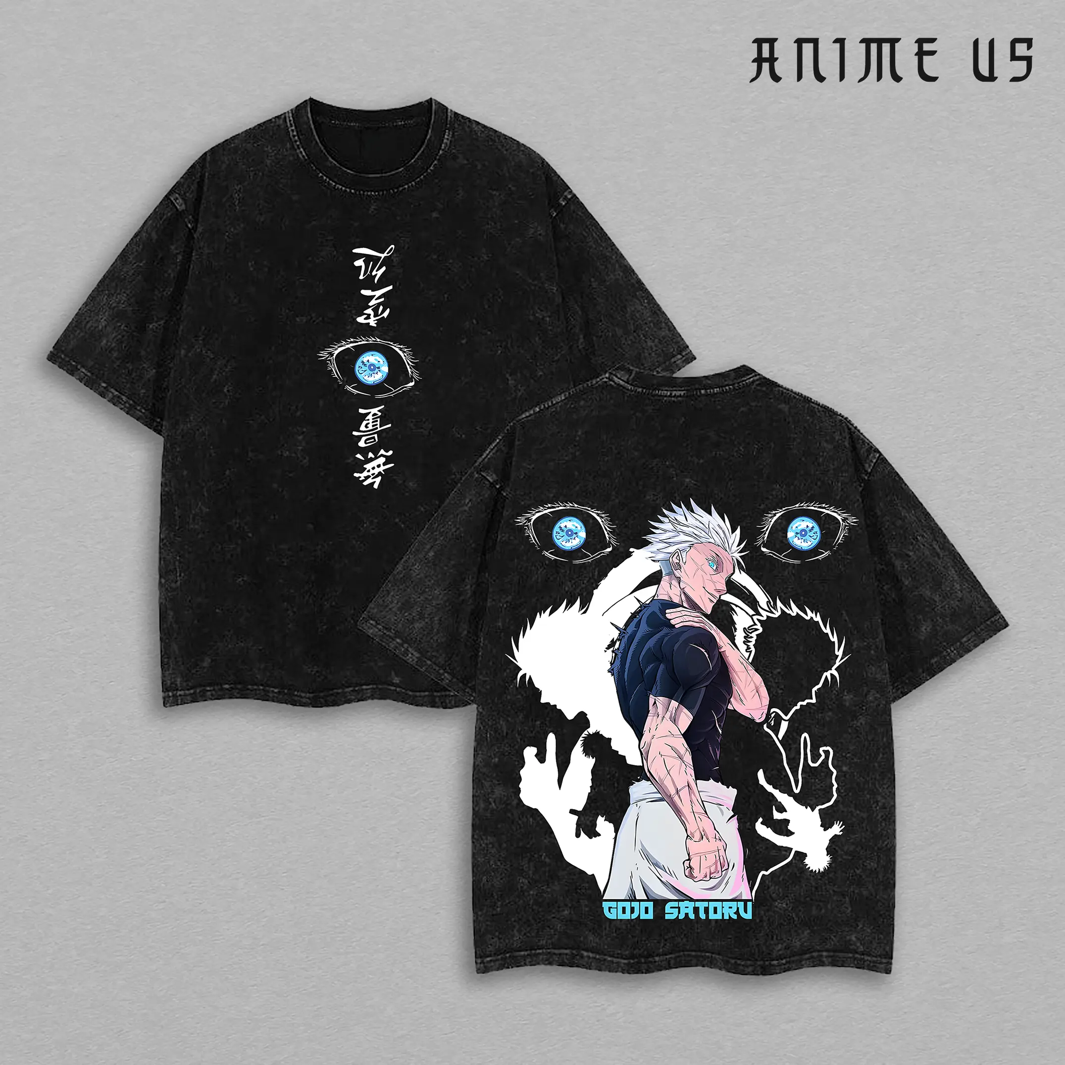 I'm Alone Gojo Satoru x Jujutsu Kaisen Anime Double Printed Washed Tee Unisex Oversize Anime Manga Lightweight Cotton T-Shirt, Gift For Anime Fan , GOJO Fan , JJK Merch