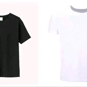 2 pack sublimation Wrinkle-Resistant White & Black T-Shirts 2 Pack for Men and Women - Plain O-Neck Casual Fabric unisex