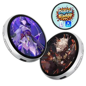 Digital Badge Photo Video Gif Display Screen Pin, Pixel Touchscreen, Lightweight 500mah, Long Battery Life, Portable, Anime & Gaming Gift