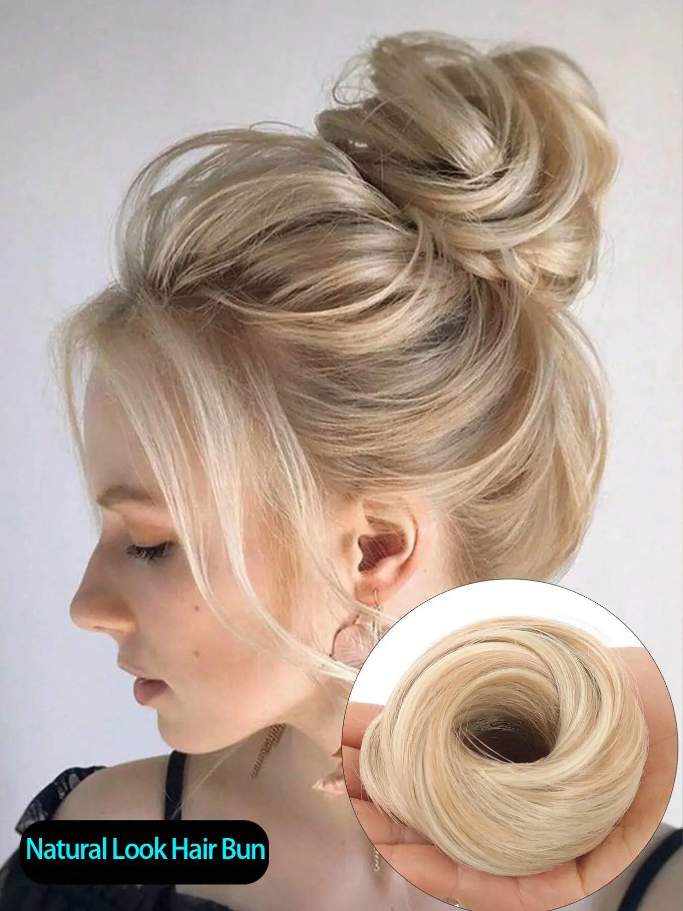 Women's Basic Bun Synthetic Hairpiece, Invisible Hairpiece, Synthetic Straight Hair Bun, Natural Look Hair Extension, Natural Synthetic Hairpieces, Easy to Wear, Fluffy Hairpiece, Perfect for Parties & Everyday Use