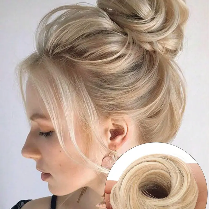 Women's Basic Bun Synthetic Hairpiece, Invisible Hairpiece, Synthetic Straight Hair Bun, Natural Look Hair Extension, Natural Synthetic Hairpieces, Easy to Wear, Fluffy Hairpiece, Perfect for Parties & Everyday Use