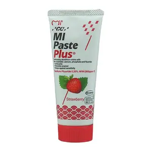 GC MI Paste Plus - Strawberry - 1 Tube MI Paste Plus contains 0.2% fluoride, 35mL (40g) tooth paste.
