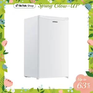 Upstreman mini fridges 3.2 Cu.Ft with Freezer Compact Single-Door Fridge for Dorm Office Bedroom BR321 Adjustable Temp Thermostat Quiet Operation 3 Shelves Crisper Drawer white fridge brands Small pantry drink fridge skincare fridge refrigerator