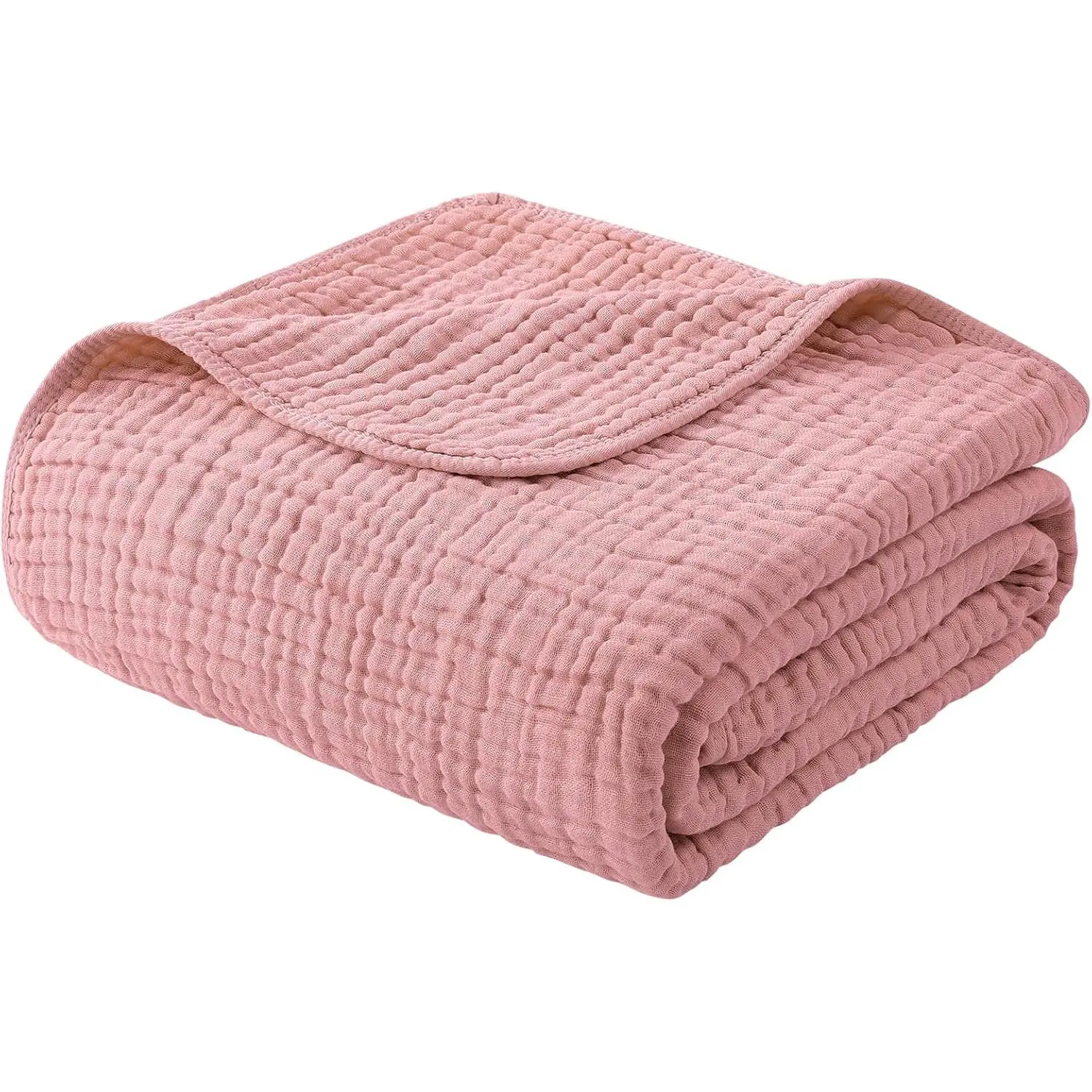 Muslin Blanket  Cotton Large  Size 60" x 80" for Bed Couch Summer Gauze Blanket for Adults Lightweight and Breathable Bean Paste
