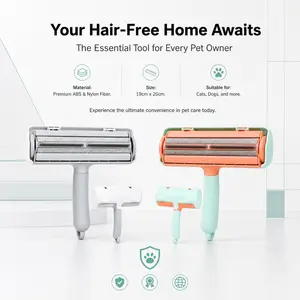 Reusable Electrostatic Pet Hair Remover Roller - Self-Cleaning Deshedding Tool with Double Rotating Adsorption Rollers, Lint & Fur Catcher for Cats & Dogs, No Disposable Tape, Fast Clean for Sofa, Carpet, Clothes